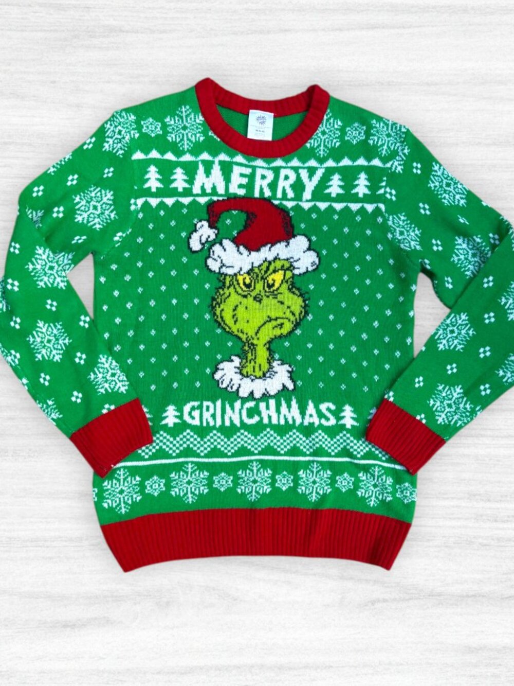The Grinch Ugly Christmas Sweater Merry Grinchmas Green Red Mens M